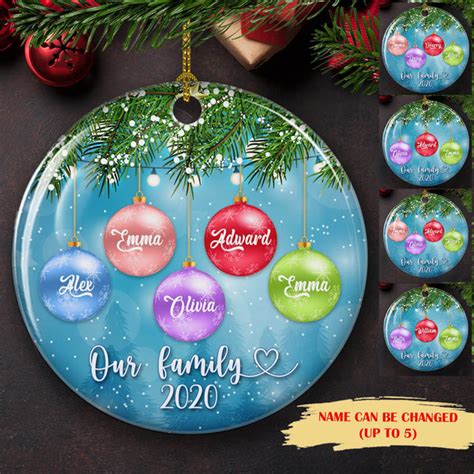 Personalized Ceramic Christmas Ornaments - Our Family 2020 - Family ...