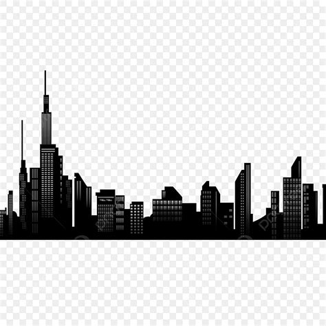 High Rise Building Silhouette PNG Transparent, High Rise Building Skyline Black Construction ...