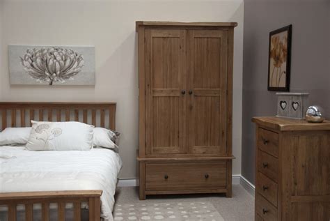 Homestyle Rustic Oak Wardrobe with Drawer - Casamo - Love Your Home