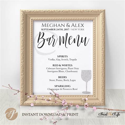 Wedding Bar Sign Template