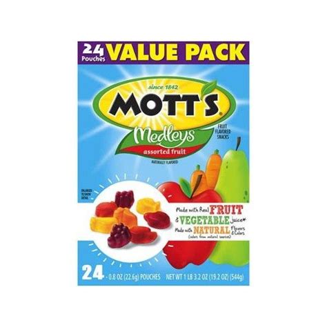 Mott's Medleys Assorted Fruit Fruit Flavored Snacks, 0.8 oz, 24 count ...