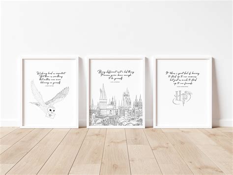 Harry Potter Wall Art Set of 3 Quotes Harry Potter Bundle | Etsy