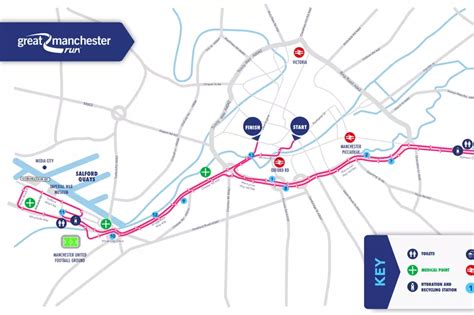 Great Manchester Run 2023 route map for 10k and half…