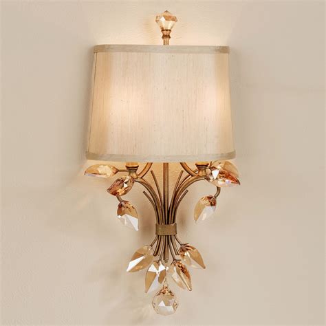 Elena Crystal Leaf Metal Wall Sconce from Uttermost