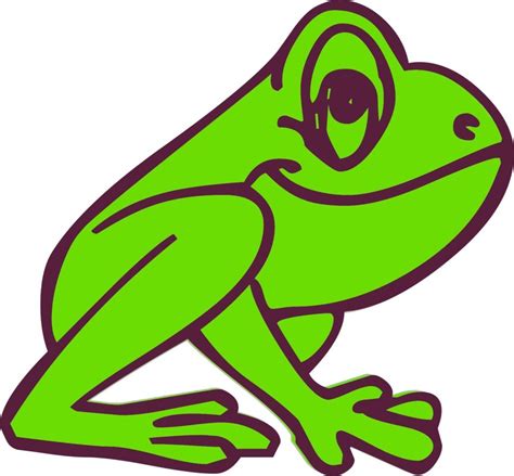 Frog Cartoon profile drawing free image download