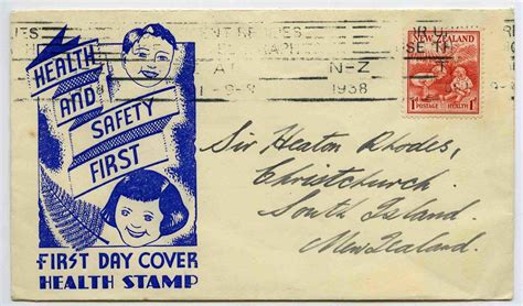 First Day Cover: New Zealand Health Stamps 1938 - Canterbury Museum