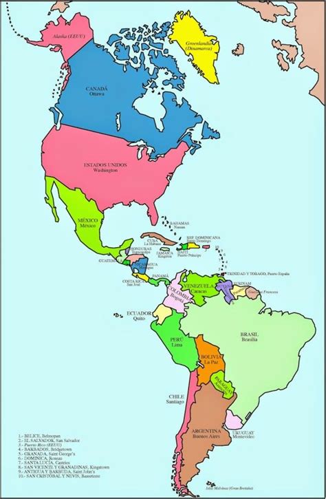 mapa-político-america - LocuraViajes.com | Mapa de america, America ...