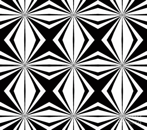 Geometric Pattern Abstract Black White Art No.291. Digital Art by Drinka Mercep