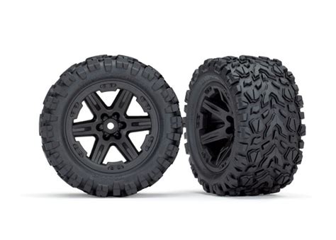 Traxxas Rustler 2WD Rear Talon EXT Tires & Wheels