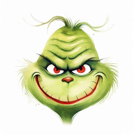 Premium Photo | A close up of a cartoon grin face with a green hair ...