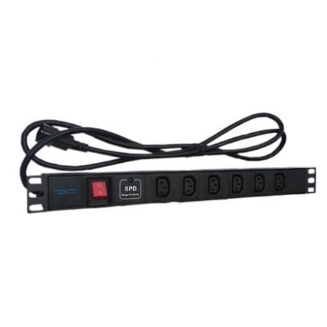 Server Rack 1U 8 Way Horizontal Mount PDU Male Plug