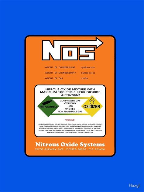 "NOS Nitrous Bottle Label (Small)" Metal Print for Sale by Haxyl ...