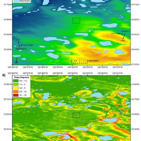 A) Elevation range for the Banks Island study area from the 2 m... | Download Scientific Diagram