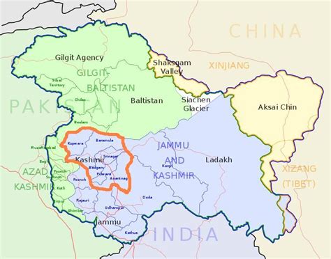 Kashmir_border.JPG (764×600) | Kashmir map, India world map, Map