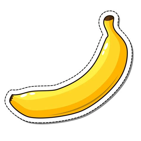 Banana sticker isolated on a white background, vector illustration ...