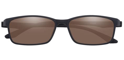 Wichita Rectangle Progressive Sunglasses - Black Frame With Brown Lenses | Women's Sunglasses ...