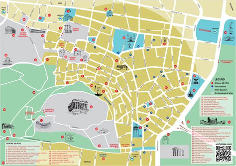 Plaka Athens Map - Athens map with attractions what to see