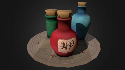 Free hand painted potions - Download Free 3D model by Andres Rojo (@triandresf) [3b3f338 ...