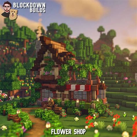 Here's a Flower Shop I made! : Minecraft Plans Minecraft, Minecraft Shops, Minecraft Farm, Easy ...