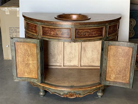 48" Handcrafted Copper Top Bathroom Vanity