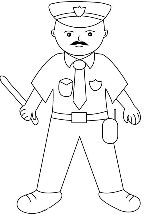 policeman drawing for kids - Clip Art Library