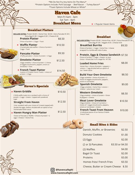 Menu – Haven Café