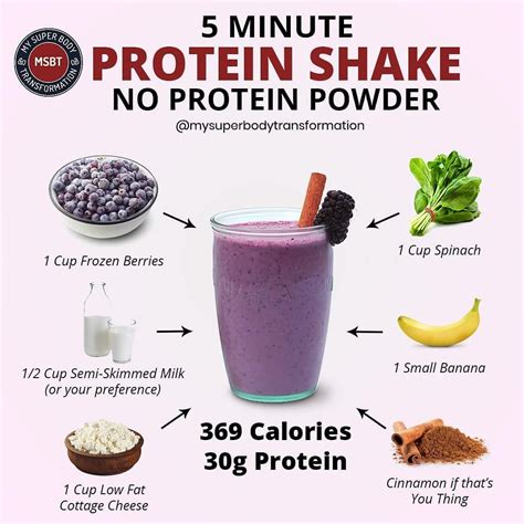 5 MINUTE PROTEIN SHAKE NO PROTEIN POWDER | Smoothie recipes healthy breakfast, Homemade protein ...