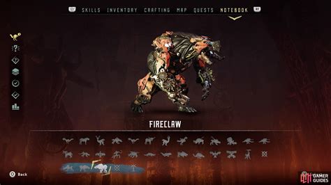 Fireclaw - Frozen Wilds Machine Catalogue - DLC | Horizon Zero Dawn | Gamer Guides®