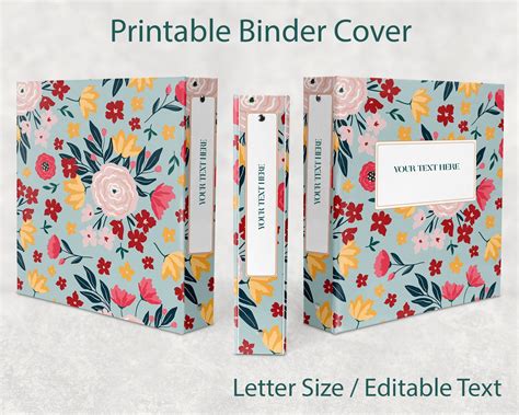 Binder Cover Letter Size Binder Cover Printable Edit Binder | Etsy