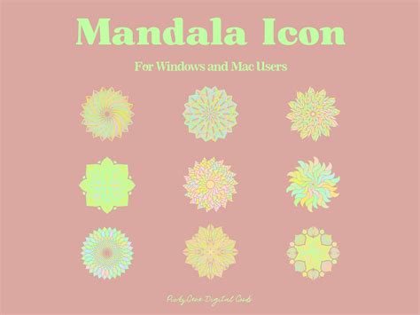 Excited to share this item from my #etsy shop: Neon Mandala DESKTOP ICON _ Folder Icons, Mac ...