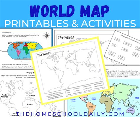 Free Printable World Maps & Activities - The Homeschool Daily