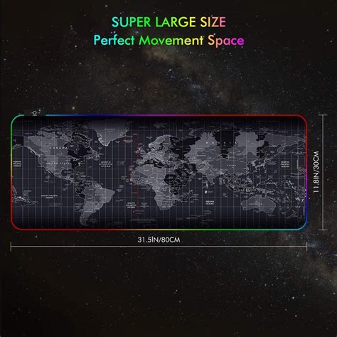 Premium XL Extended LED Mouse Pad - World Map – thebigblackfriday