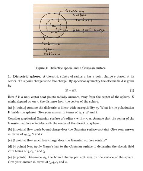 Solved Figure 1: Dielectric sphere and a Gaussian surface. | Chegg.com