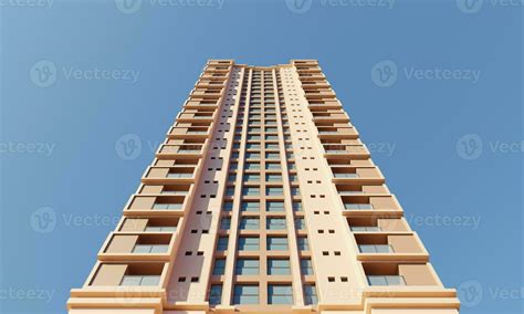 Front view modern hotel building over blue sky wallpaper background 26552730 Stock Photo at Vecteezy