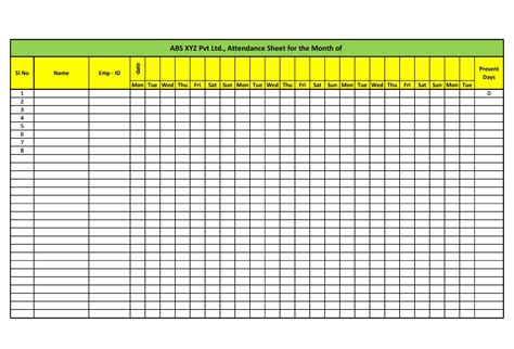 30 Printable Attendance Sheet Templates [Free] - TemplateArchive