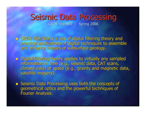 Seismic Data Processing