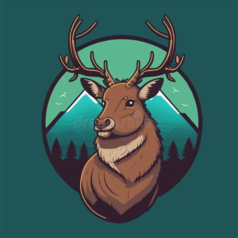 Deer Hunting Wild Life Vintage Logo Design Illustration Stock Illustration - Illustration of ...