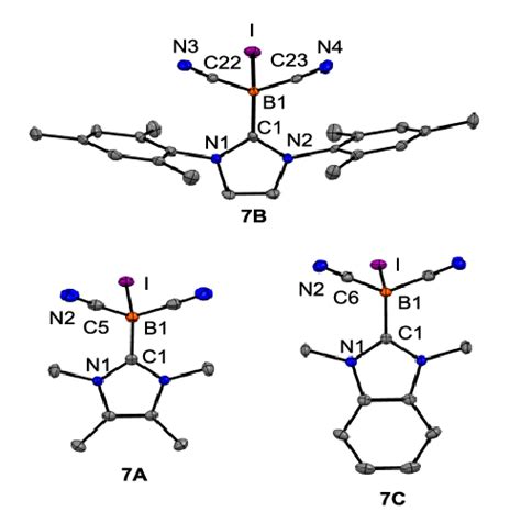 Molecular structures of iodoboranes 7A-C. Thermal ellipsoids are... | Download Scientific Diagram