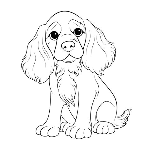 Desenho De Clipart Cocker Spaniel Páginas Para Colorir Imprimíveis Amantes Animais Estimação ...