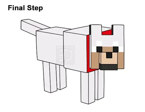 How to Draw a Wolf / Dog from Minecraft VIDEO & Step-by-Step Pictures