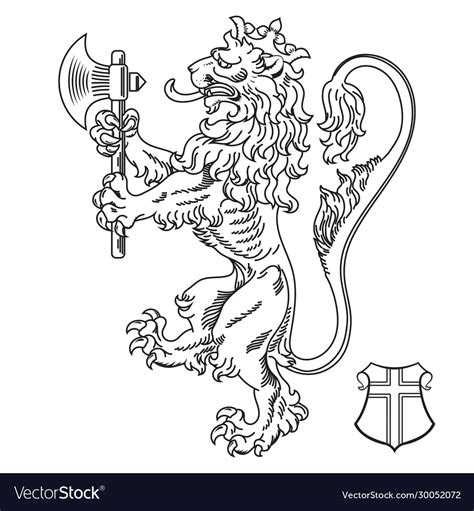 A medieval heraldic coat arms heraldic lion Vector Image