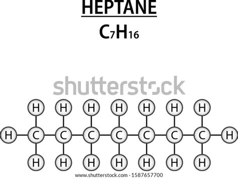 Heptane Structural Formula C7h17 Black On Stock Vector (Royalty Free ...