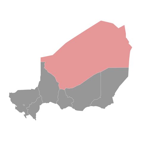 Agadez region map, administrative division of the country of Niger. Vector illustration ...