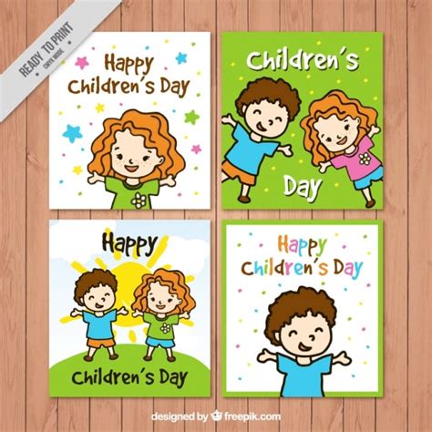 Free Vector | Children's day cards collection