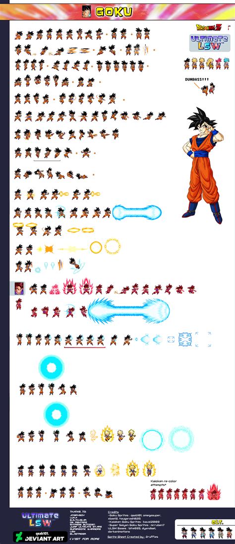 DBZ Goku UltimateLSW Sprite Sheet by 2ruffles by 2ruffles on DeviantArt