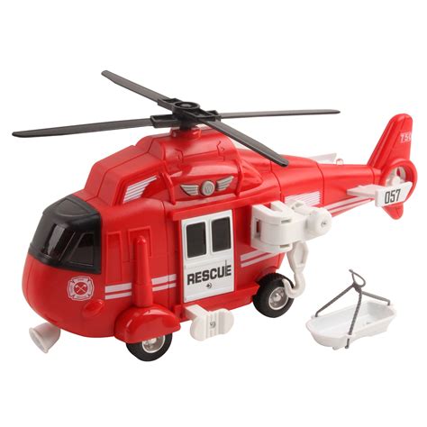 Vokodo Fire Rescue Helicopter 11 With Lights Sounds Push And Go ...