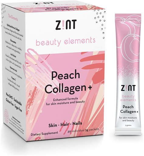 Zint Marine Collagen Powder Beauty Drink Mix Peach 30 Packets : Fresh Health Nutritions