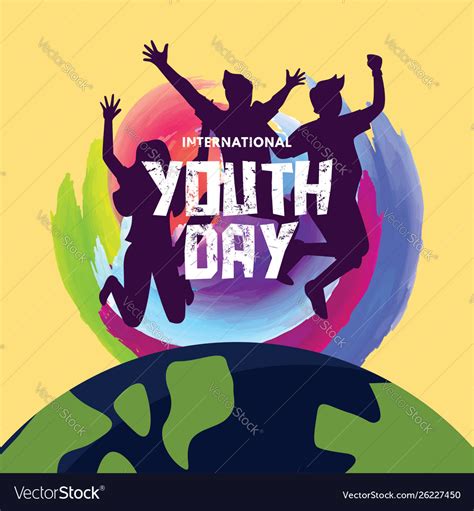 International youth day poster banner Royalty Free Vector