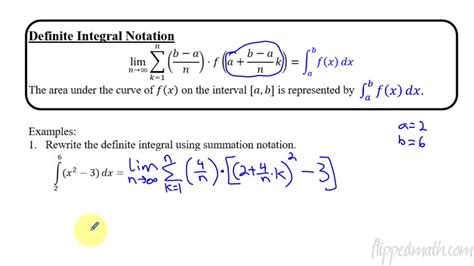 Calculus AB/BC – 6.3 Riemann Sums, Summation Notation, and Definite Integral Notation - YouTube