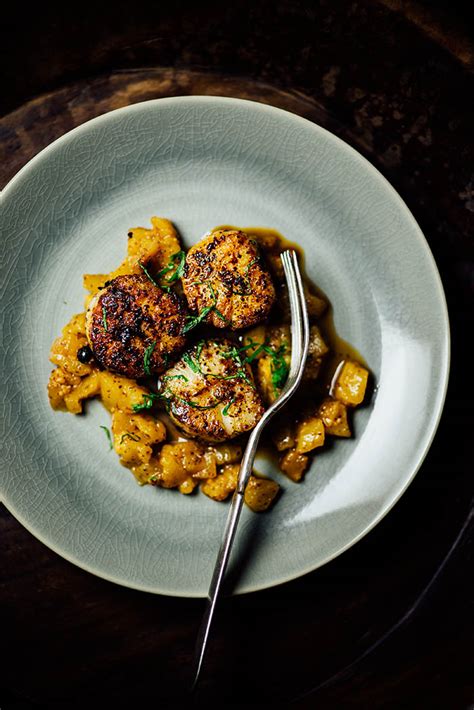 Nik Sharma's Sumac-Seared Scallops with Mostarda · Faith Middleton's Food Schmooze